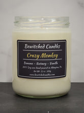 Load image into Gallery viewer, 100% Soy wax candle hand poured in our USA made glass jars using premium fragrance oils cotton wicks with hints of Banana, Nutmeg, Vanilla