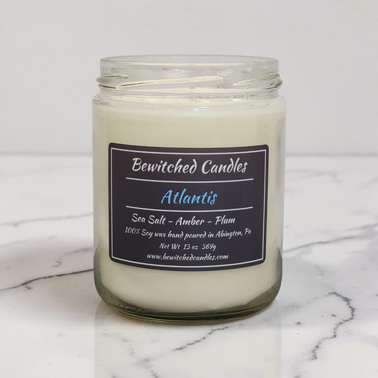 100% Soy wax candle hand poured in our USA made glass jars using premium fragrance oils cotton wicks with hints of Sea Salt, Amber, Plum
