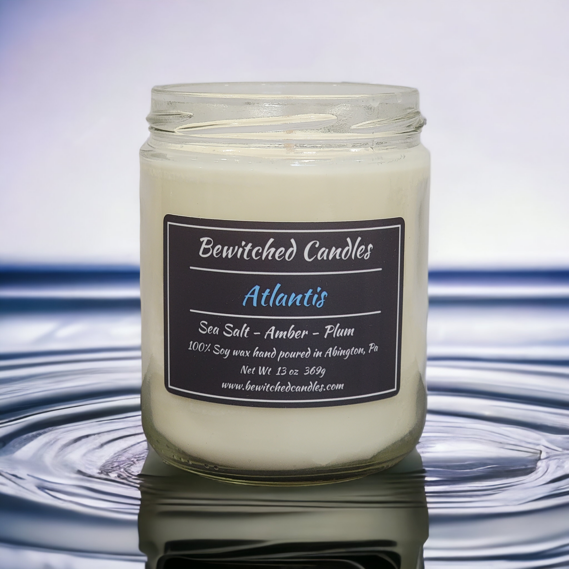 100% Soy wax candle hand poured in our USA made glass jars using premium fragrance oils cotton wicks with hints of Sea Salt, Amber, Plum100% Soy wax candle hand poured in our USA made glass jars using premium fragrance oils cotton wicks with hints of Sea Salt, Amber, Plum