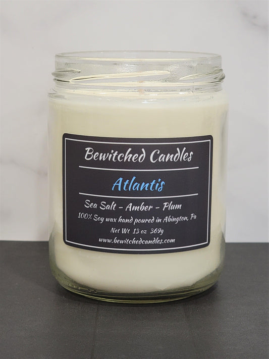 100% Soy wax candle hand poured in our USA made glass jars using premium fragrance oils cotton wicks with hints of Sea Salt, Amber, Plum