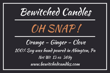 Load image into Gallery viewer, 100% Soy wax candle hand poured in our USA made glass jars using premium fragrance oils cotton wicks with hints of Orange, Ginger, Clove
