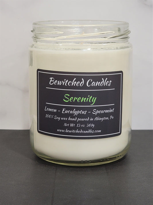 100% Soy wax candle hand poured in our USA made glass jars using premium fragrance oils cotton wicks with hints of Lemon, Eucalyptus