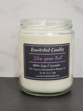 Load image into Gallery viewer, 100% Soy wax candle hand poured in our USA made glass jars using premium fragrance oils cotton wicks with hints of White Sage, Lavender
