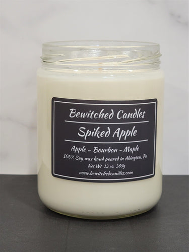 100% Soy wax candle hand poured in our USA made glass jars using premium fragrance oils cotton wicks with hints of Apple, Bourbon, Maple