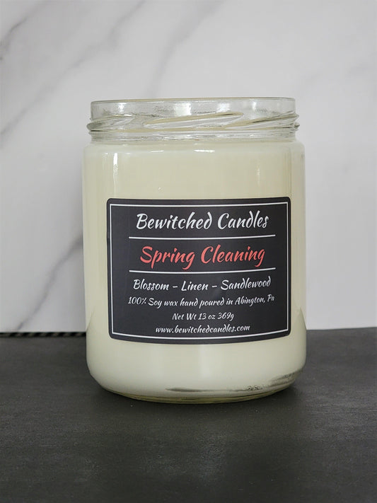 100% Soy wax candle hand poured in our USA made glass jars using premium fragrance oils cotton wicks with hints of Blossom, Linen, Sandlewood